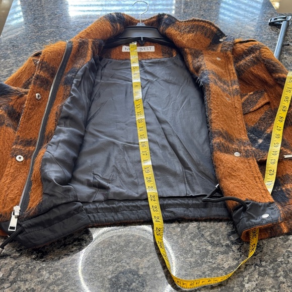 Nine West Burnt Orange & Black Plaid Teddy Jacket shacket EUC XL - Picture 14 of 16